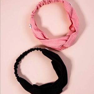 2pcs Knitted Cross Knot Headband w/ Button